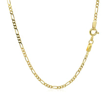 Load image into Gallery viewer, 14k Yellow Gold Solid Figaro Chain 1.9mm
