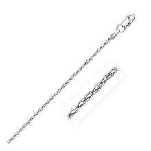 Load image into Gallery viewer, Sterling Silver Rhodium Plated Wheat Chain 1.5mm
