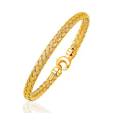 Load image into Gallery viewer, Fancy Weave Bangle in 14k Yellow Gold (5.0mm)
