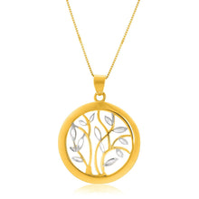 Load image into Gallery viewer, 14k Two-Tone Gold Pendant with an Open Round Tree Design
