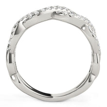 Load image into Gallery viewer, Diamond Studded Interlocking Waves Ring in 14k White Gold (5/8 cttw)
