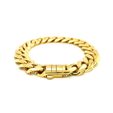 Load image into Gallery viewer, 14k Yellow Gold 8 1/2 inch Wide Polished Curb Chain Bracelet
