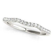 Load image into Gallery viewer, 14k White Gold Wave Motif Diamond Wedding Band (1/5 cttw)

