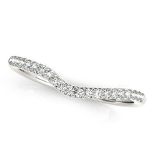 Load image into Gallery viewer, 14k White Gold Curved Pave Diamond Wedding Ring (1/4 cttw)
