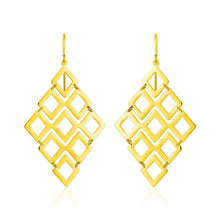 Load image into Gallery viewer, 14k Yellow Gold Earrings with Polished Open Diamond Motifs
