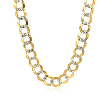 Load image into Gallery viewer, 8.2 mm 14k Two Tone Gold Pave Curb Chain
