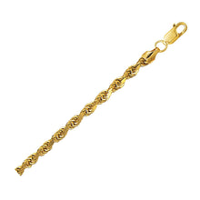 Load image into Gallery viewer, 10K Yellow Gold Hollow Diamond Cut Rope Chain (4.00 mm)
