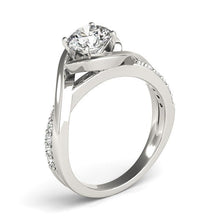 Load image into Gallery viewer, 14k White Gold Split Band Round Bypass Diamond Engagement Ring (1 1/8 cttw)
