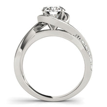 Load image into Gallery viewer, 14k White Gold Split Band Round Bypass Diamond Engagement Ring (1 1/8 cttw)
