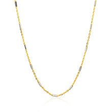Load image into Gallery viewer, Bar Links Pendant Chain in 14k Two Tone Gold (1.4mm)
