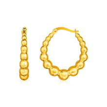 Load image into Gallery viewer, 14k Yellow Gold Graduated Sphere Hoop Earrings
