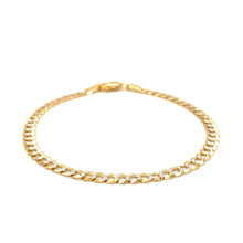 Load image into Gallery viewer, 3.6mm 14k Two Tone Gold Pave Curb Bracelet
