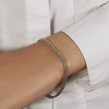 Load image into Gallery viewer, 10k Tri-Toned Gold Multi-Strand Rope Chain Bracelet (6.35 mm)
