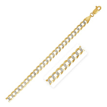 Load image into Gallery viewer, 3.2 mm 14k Two Tone Gold Pave Curb Chain
