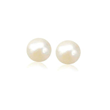 Load image into Gallery viewer, 14k Yellow Gold Freshwater Cultured White Pearl Stud Earrings (7.0 mm)
