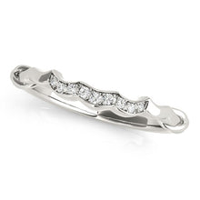 Load image into Gallery viewer, 14k White Gold Scallop Wedding Band (1/20 cttw)
