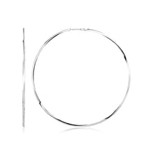 Load image into Gallery viewer, Sterling Silver Large Polished Round Hoop Earrings
