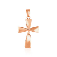 Load image into Gallery viewer, Flat Twisted Cross Pendant in 14k Rose Gold
