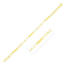Load image into Gallery viewer, 14k Yellow Gold 7 inch Alternating Paperclip Chain Link and Gold Bar Bracelet
