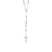 Load image into Gallery viewer, Rosary Chain and Large Bead Necklace in Sterling Silver
