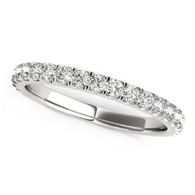Load image into Gallery viewer, 14k White Gold Round Pave Setting Diamond Wedding Band (3/8 cttw)
