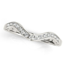 Load image into Gallery viewer, 14k White Gold Curved Diamond Wedding Ring (1/10 cttw)
