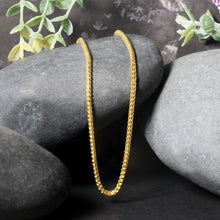 Load image into Gallery viewer, 2.2mm 14k Yellow Solid Gold Diamond Cut Round Franco Chain
