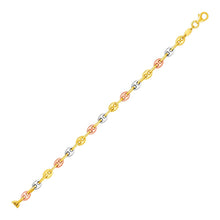 Load image into Gallery viewer, 14k Tri Color Gold Mariner Link Bracelet
