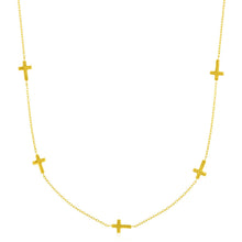 Load image into Gallery viewer, 14k Yellow Gold Chain Necklace with Cross Stations
