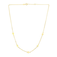 Load image into Gallery viewer, 14k Yellow Gold Chain Necklace with Cross Stations
