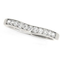 Load image into Gallery viewer, 14k White Gold Curved Diamond Wedding Band (1/4 cttw)
