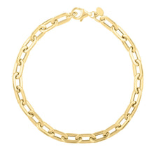 Load image into Gallery viewer, 14k Yellow Gold Oval Domed Paperclip Chain Bracelet (5.30 mm)
