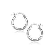 Load image into Gallery viewer, 10k White Gold Polished Hoop Earrings (15 mm)
