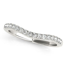 Load image into Gallery viewer, 14k White Gold Curvy Style Pave Set Diamond Wedding Band (1/5 cttw)
