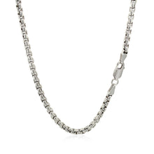 Load image into Gallery viewer, 3.0mm Sterling Silver Rhodium Plated Round Box Chain
