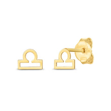 Load image into Gallery viewer, 14k Yellow Gold Libra Stud Earrings
