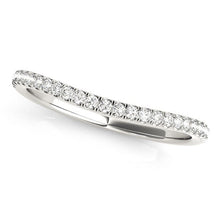 Load image into Gallery viewer, 14k White Gold Pave Setting Style Curved Wedding Band (1/10 cttw)

