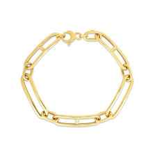Load image into Gallery viewer, 14k Yellow Gold 7 1/4 inch Elongated Alternating Mariner Link Bracelet (7.40 mm)

