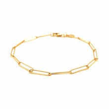 Load image into Gallery viewer, 14k Yellow Gold Wire Paperclip Bracelet (2.7mm)
