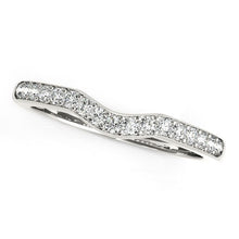 Load image into Gallery viewer, 14k White Gold Curved Style Wedding Ring (1/4 cttw)
