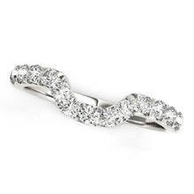 Load image into Gallery viewer, 14k White Gold Curved Design Pave Diamond Wedding Ring (1/6 cttw)
