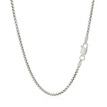 Load image into Gallery viewer, Sterling Silver Rhodium Plated Round Box Chain 1.8mm
