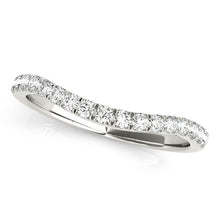 Load image into Gallery viewer, 14k White Gold Pave Set Round Diamond Curved Wedding Band (1/4 cttw)
