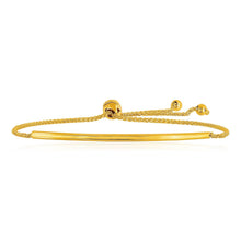 Load image into Gallery viewer, 14k Yellow Gold Smooth Curved Bar Lariat Design Bracelet

