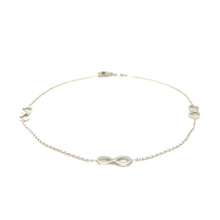 Load image into Gallery viewer, Sterling Silver Anklet with Infinity Symbols
