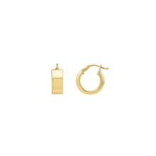 Load image into Gallery viewer, 14k Yellow Gold Medium Square Tube Hoops Earrings
