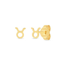 Load image into Gallery viewer, 14K Yellow Gold Taurus Stud Earrings
