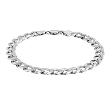Load image into Gallery viewer, Rhodium Plated 8.4mm Sterling Silver Curb Style Bracelet

