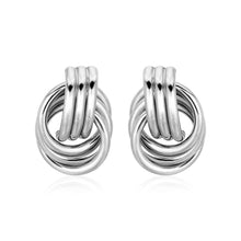 Load image into Gallery viewer, Polished Love Knot Earrings with Interlocking Rings in Sterling Silver
