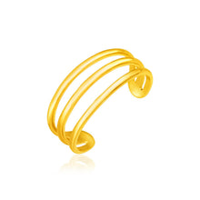 Load image into Gallery viewer, 14k Yellow Gold Three Bar Toe Ring
